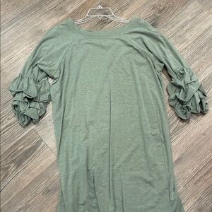 Green Ruffle Sleeve dress